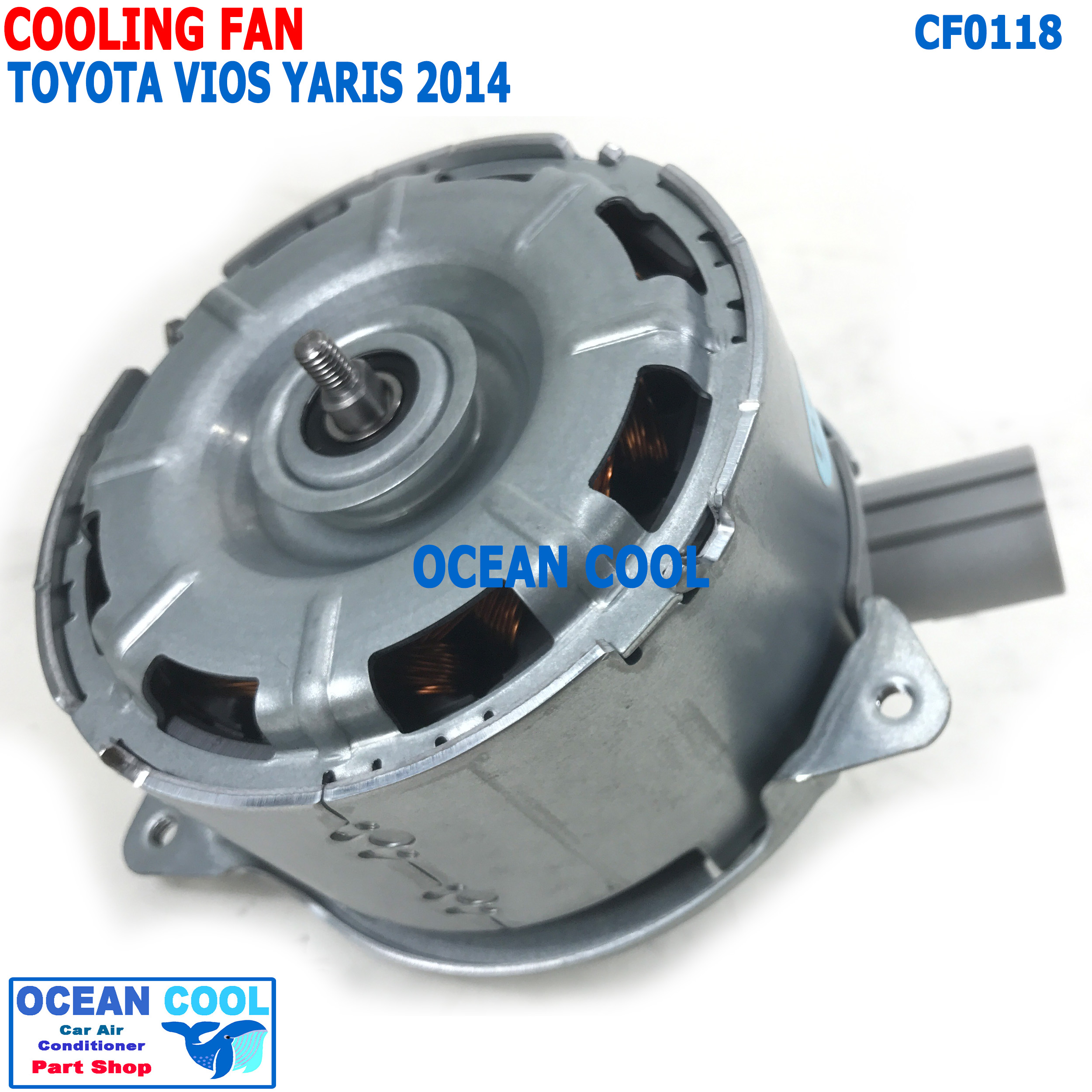 มอเตอร์ พัดลมหม้อน้ำ โตโยต้า วีออส ยาริส 2014 CF0118 Denso AC268000-8170 เบอร์ M MOTOR COOLING FAN TOYOTA NEW VIOS YARIS มอเตอร์ ระบายความร้อน