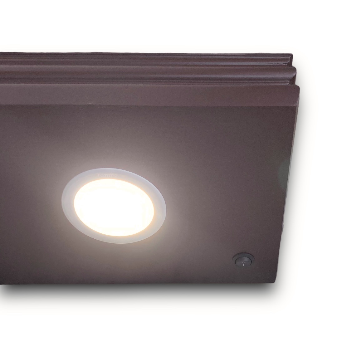 กล่องไฟลายบัว สีน้ำตาล