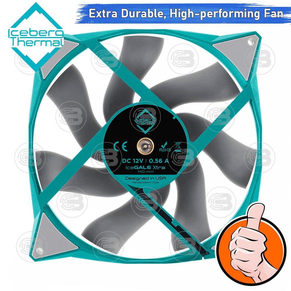 [CoolBlasterThai] Iceberg Thermal IceGALE Xtra 140 Teal Fan Case (size 140 mm.) ประกัน 6 ปี