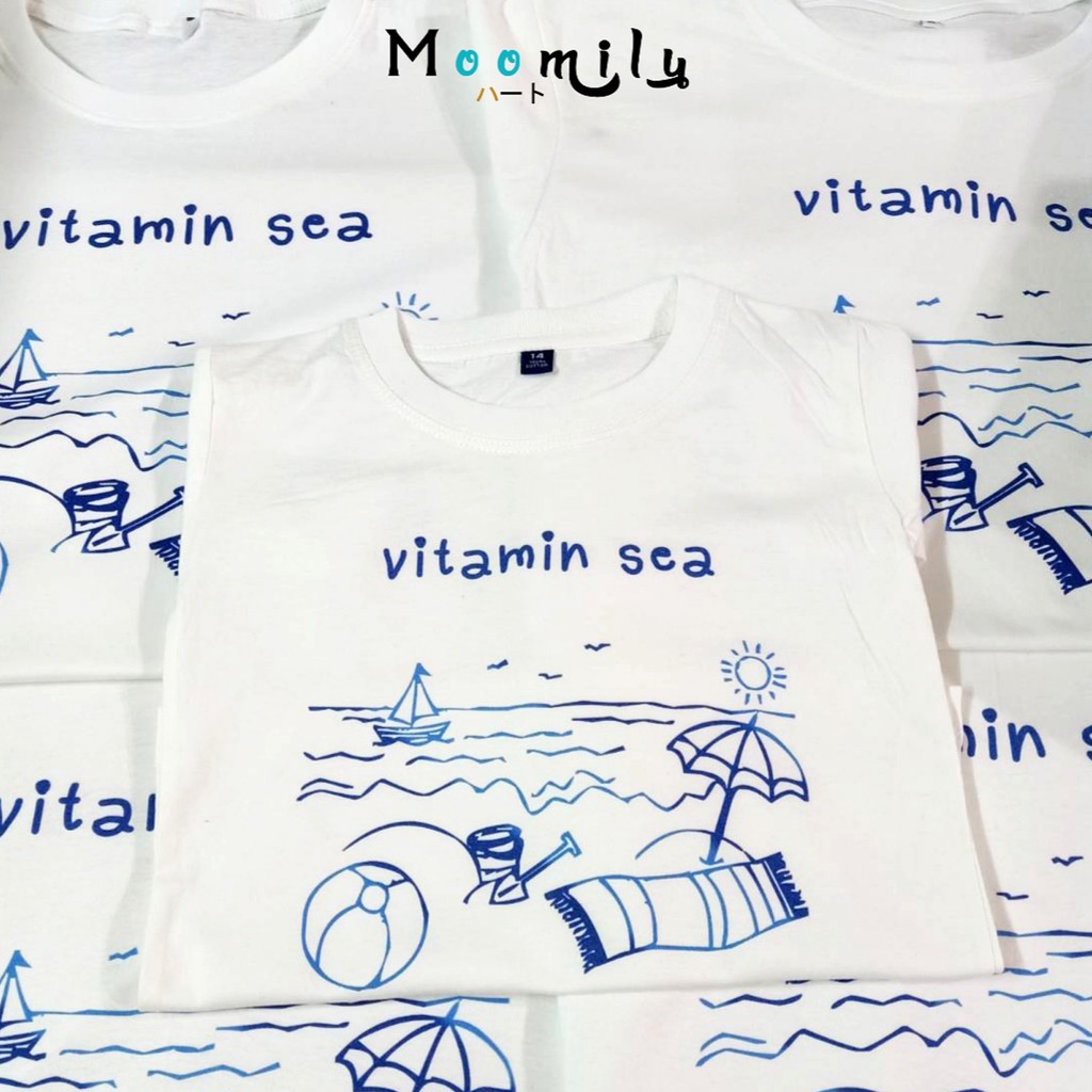 เสื้อเที่ยวทะเล คอกลม คอวี เสื้อครอบครัว (ขายเป็นตัว) เสื้อยืด พ่อ แม่ ลูก เสื้อกลุ่ม Vitamin Sea เสื้อทีม MMLVITAMIN