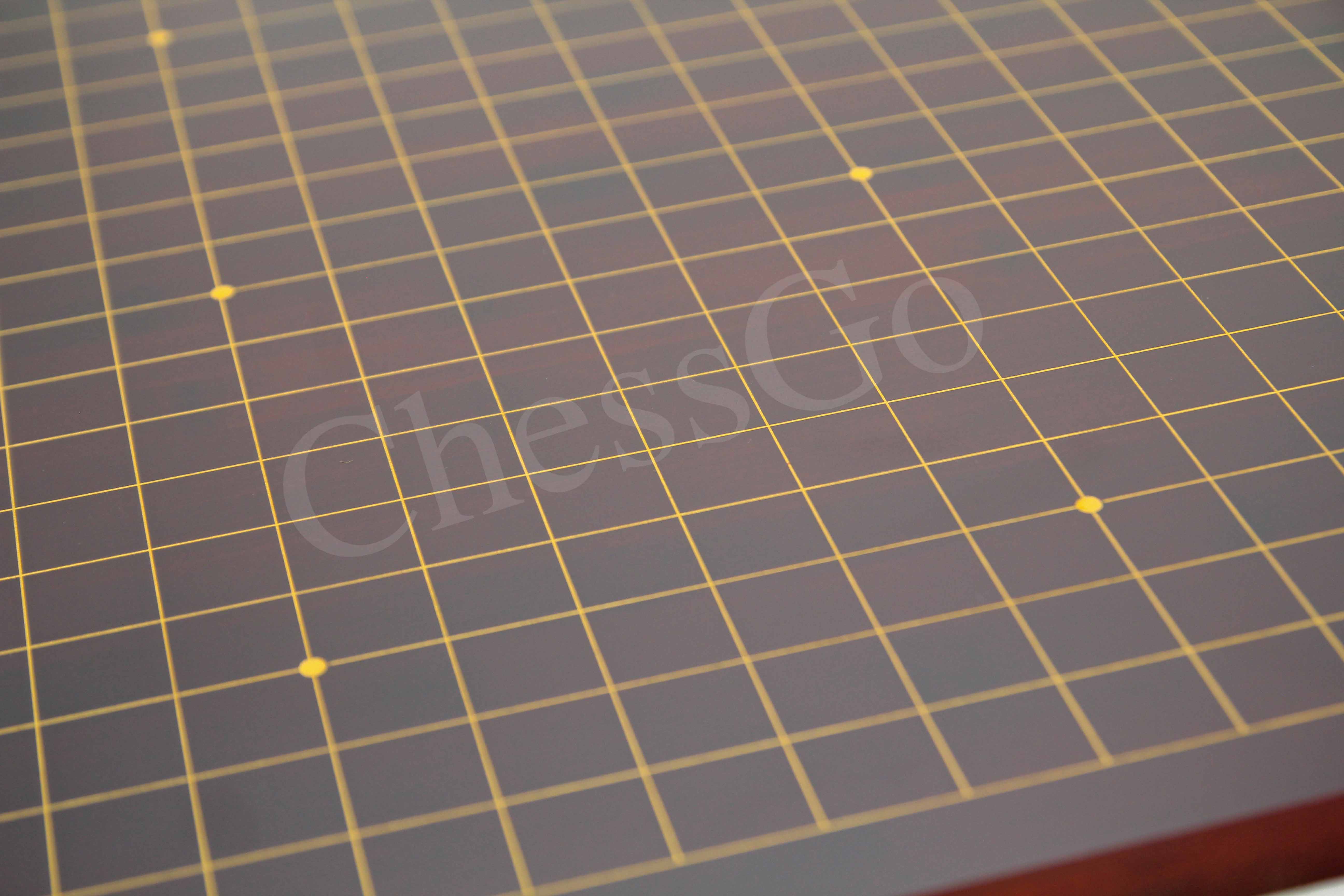 กระดานหมากล้อมไม้หนา19เส้น(สีไม้จันทร์แดง)