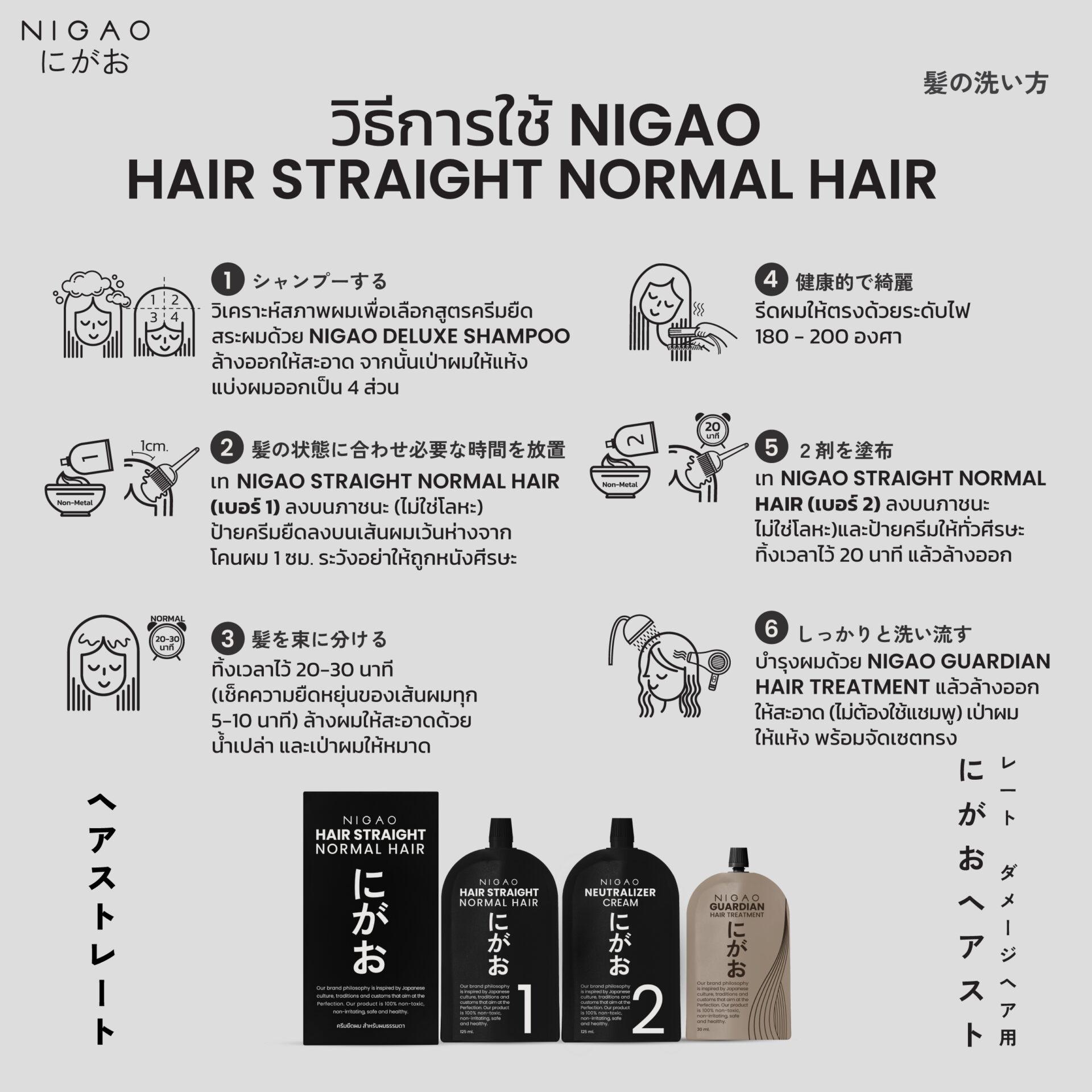แท้พร้อมส่ง‣ (โฉมใหม่) NIGAO Hair Straight - Normal Hair น้ำยายืดผม นิกาโอะ สำหรับผมธรรมดา