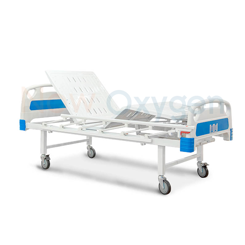 เตียงผู้ป่วย 2 ฟังก์ชั่น แบบมือหมุน (Manual) ปรับพนังพิงหลัง และปรับงอเข่า (ปรับความสูง-ต่ำไม่ได้) รับประกันศูนย์ไทย 6 ปี