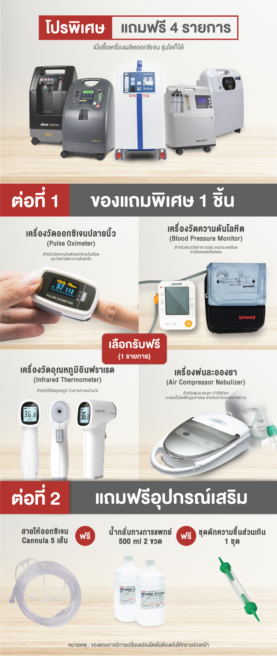 โปรโมชั่น ของแถม เครื่องผลิตออกซิเจน