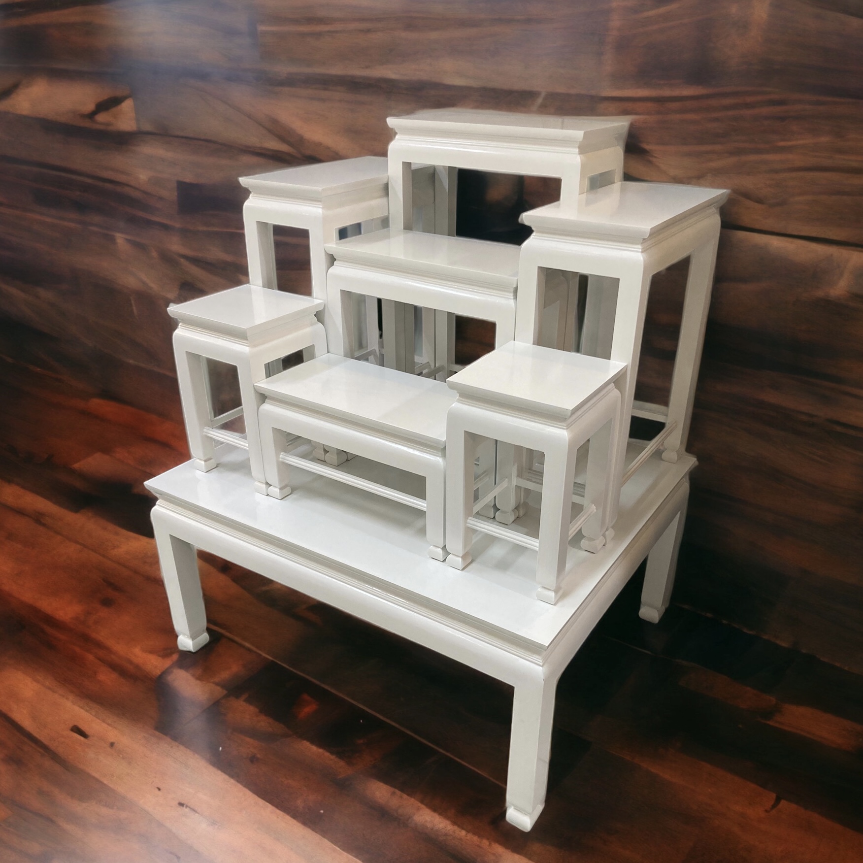 โต๊ะหมู่ 7 หน้า 8 ด้านขาว ขาตุ่ม