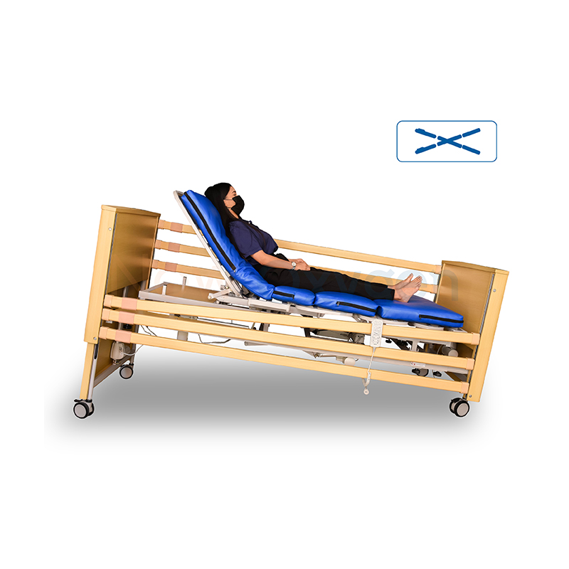 เตียงผู้ป่วยลายไม้ Solid Wood ไฟฟ้าพิเศษ แบบปรับหมุนได้ (Turnaround Premium) สำหรับกายภาพบำบัด ปรับเป็นท่านั่ง และใช้ฝึกยืน รับประกันศูนย์ไทย 6 ปี