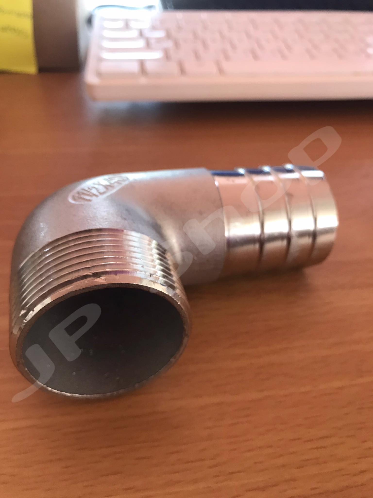 ข้องอขนาด1 1/2 นิ้วเกลียวนอก หางไหล สแตนเลส304 #28054