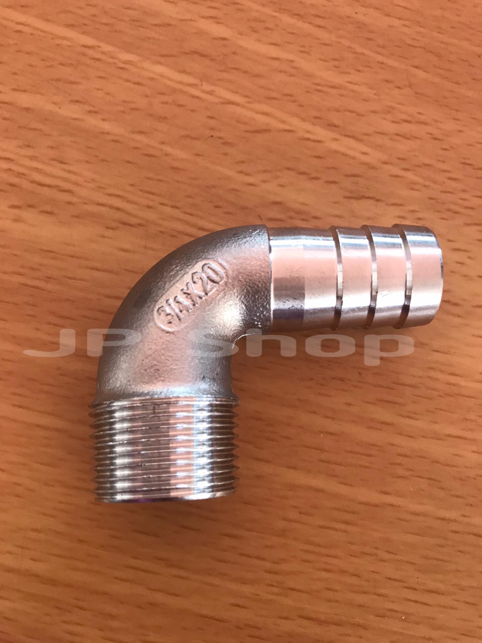 ข้องอ ขนาด6หุน เกลียวนอก หางไหล สแตนเลส304 #67515