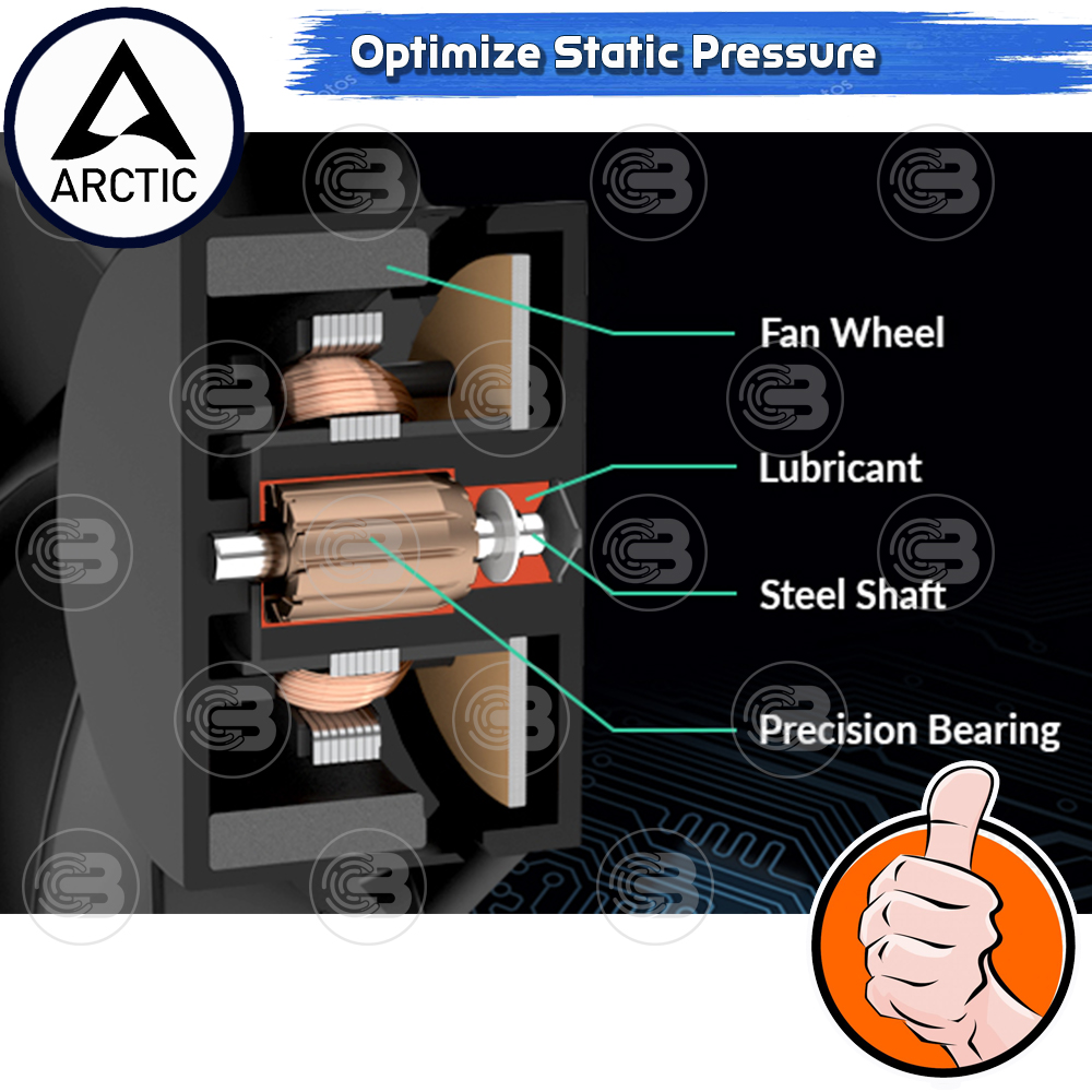 [CoolBlasterThai] ARCTIC P12 Black (size 120 mm.) PC Fan Case ประกัน 6 ปี