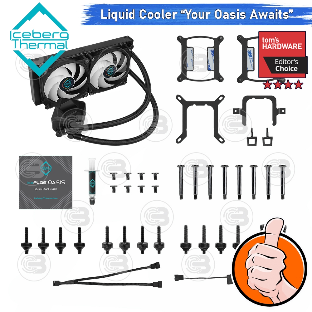 [CoolBlasterThai] Iceberg Thermal IceFLOE OASIS 240 AIO CPU Liquid Cooler with A-RGB ประกัน 7 ปี