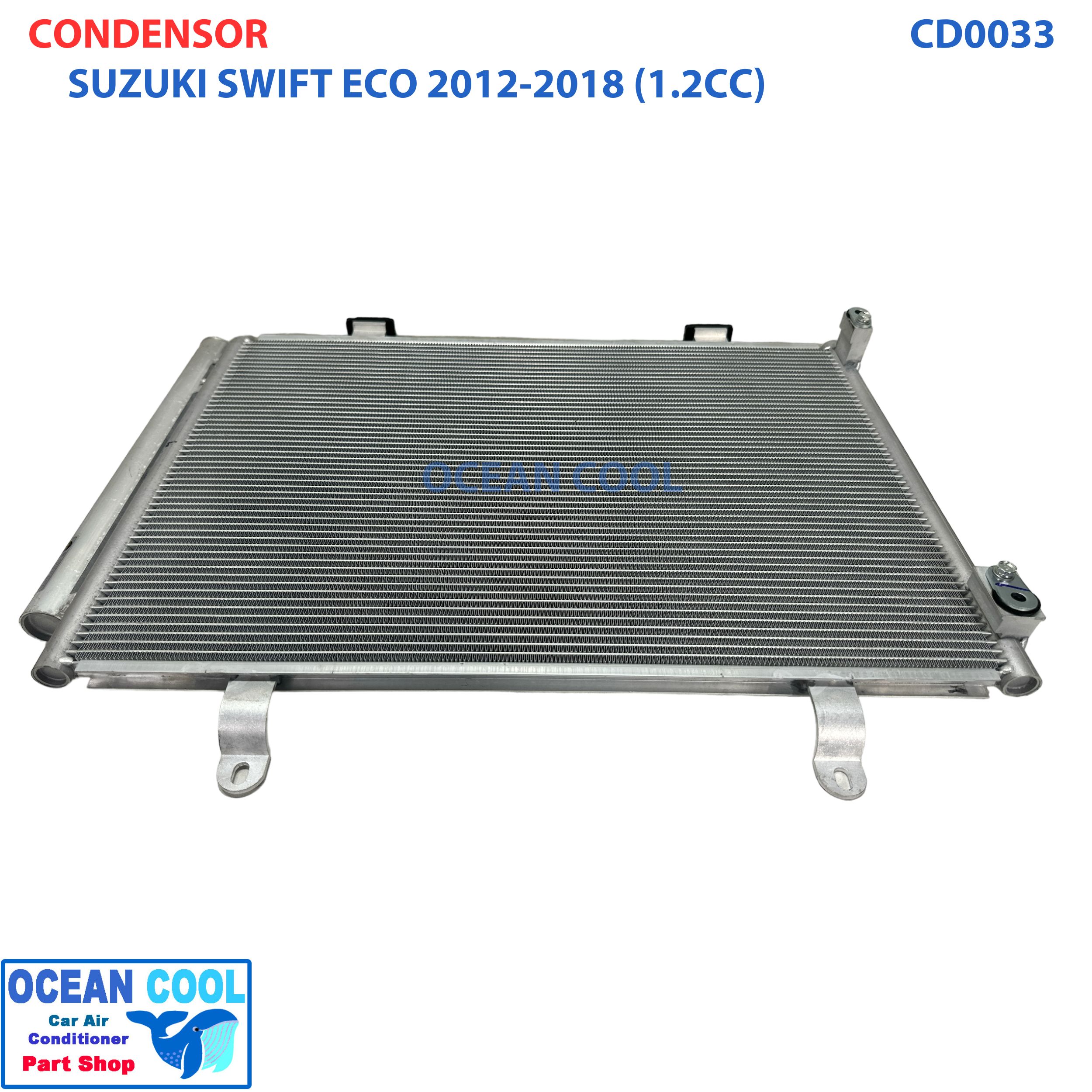 แผงแอร์ ซูซูกิ สวิฟ อีโก้ คาร์ เครื่อง 1.2 ปี 2012 - 2018 CD0033 CONDENSER SUZUKI SWIFT ECO 2013 2014 2015 2016 2017 คอยล์ร้อน รังผึ่ง ซูซุกิ สวีฟท์ พ.ศ. 2555 ถึง 2562 อะไหล่ แอร์ รถยนต์