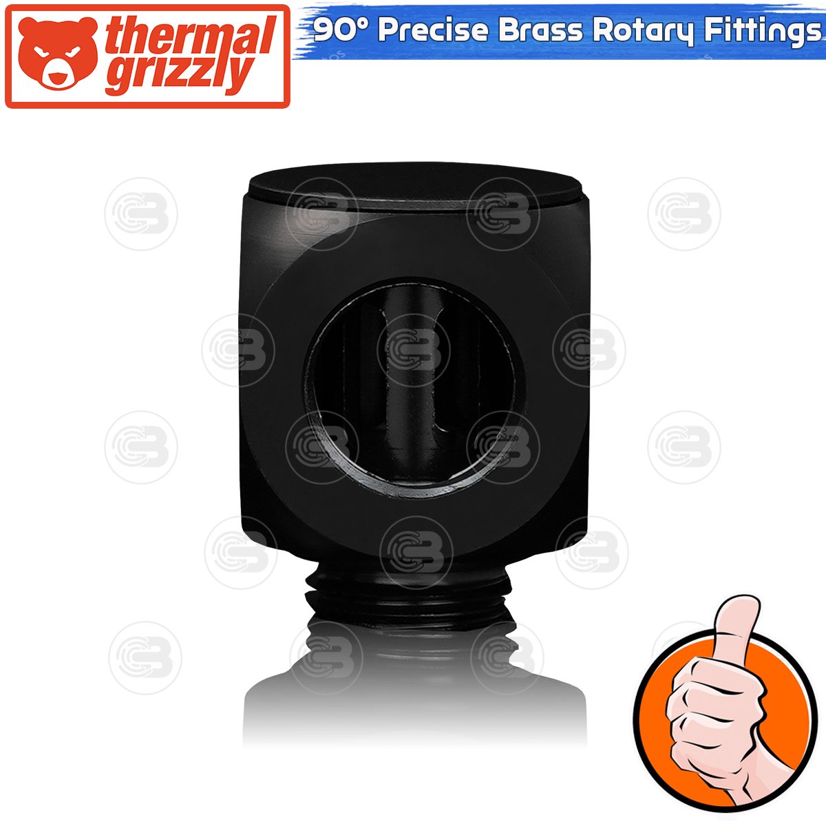 [CoolBlasterThai] Thermal Grizzly DeltaMate Rotary 90° Fittings Black Machined Brass