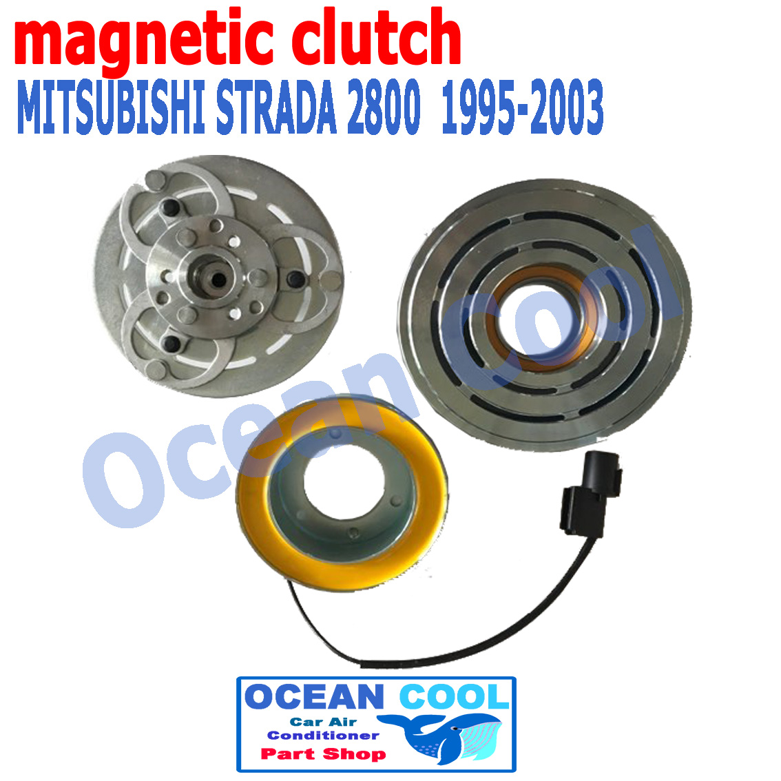 คลัชคอมแอร์ มิตซูบิชิ สตาร์ด้า เครื่อง 2800 ปี 1995 - 2003 MGC0001 ลูกปืนมู่เล่ แท้ NSK magnetic clutch MITSUBISHI STRADA คอยล์คลัชต์ ชุดหน้าคลัชคอมแอร์ อะไหล่ แอร์