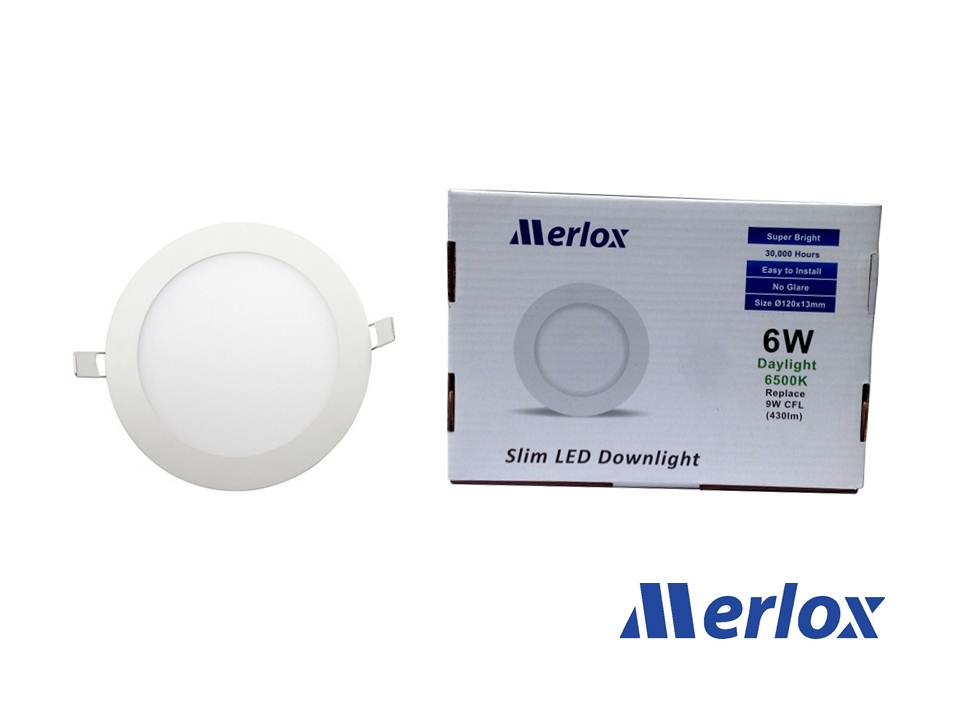 โคม DOWNLIGHT LED 6W ทรงกลม ชนิดฝังฝ้า DL/WW MERLOX