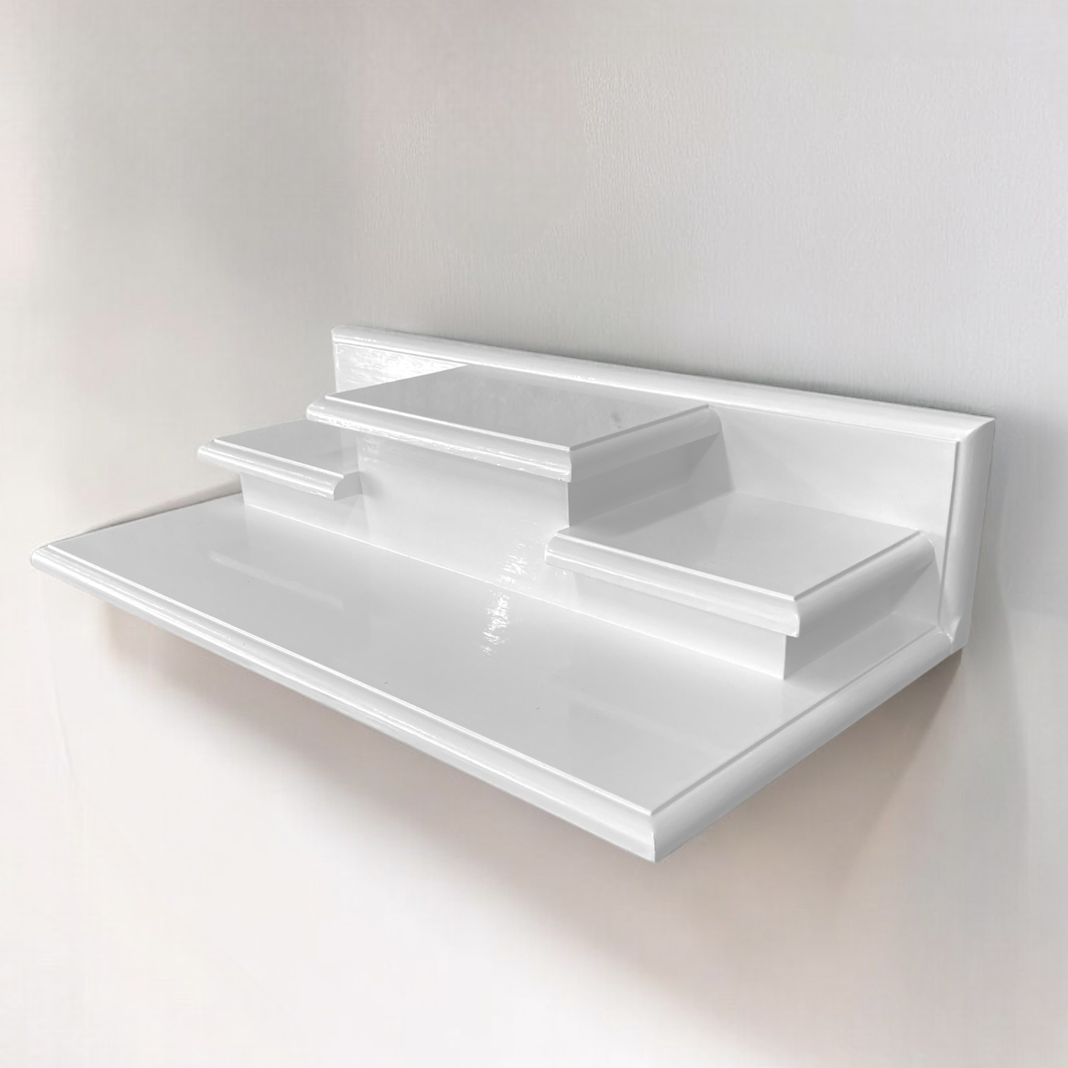 หิ้งพระขั้นบันได 3 ขั้น สีขาว