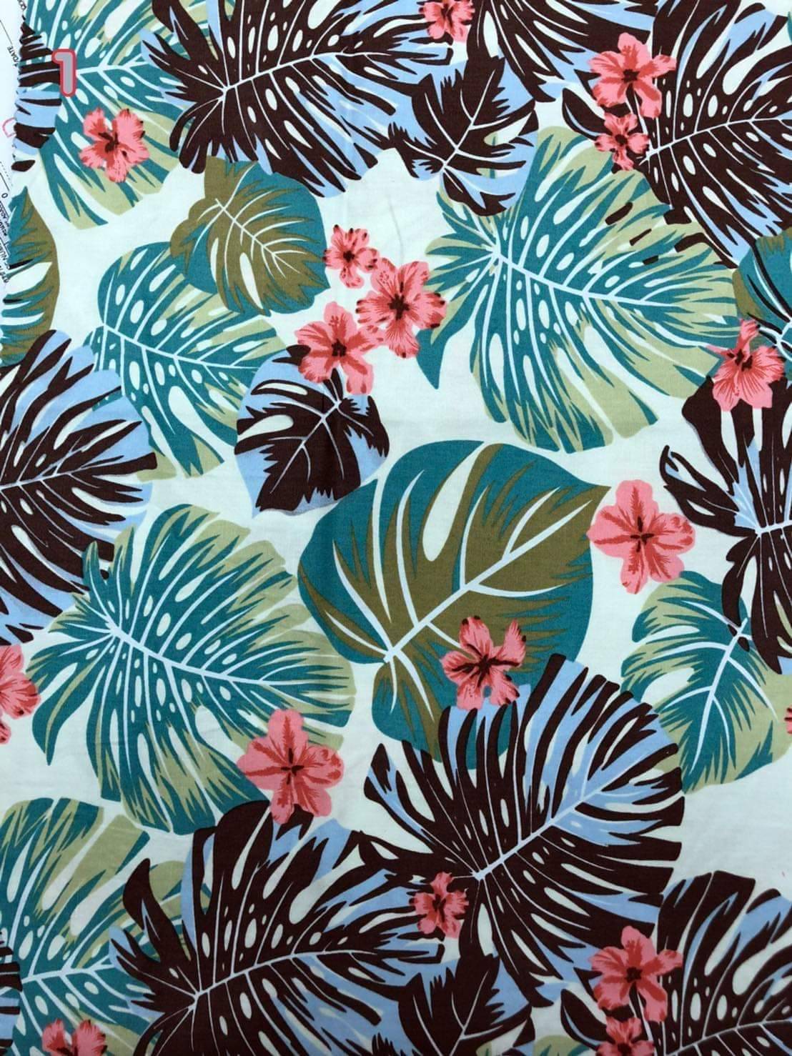 เสื่อระนาดลายฮาวาย 50x172Cm //Thai Roll Up Floor Beds Mattress Montera Hawaii pattern Kapok100%