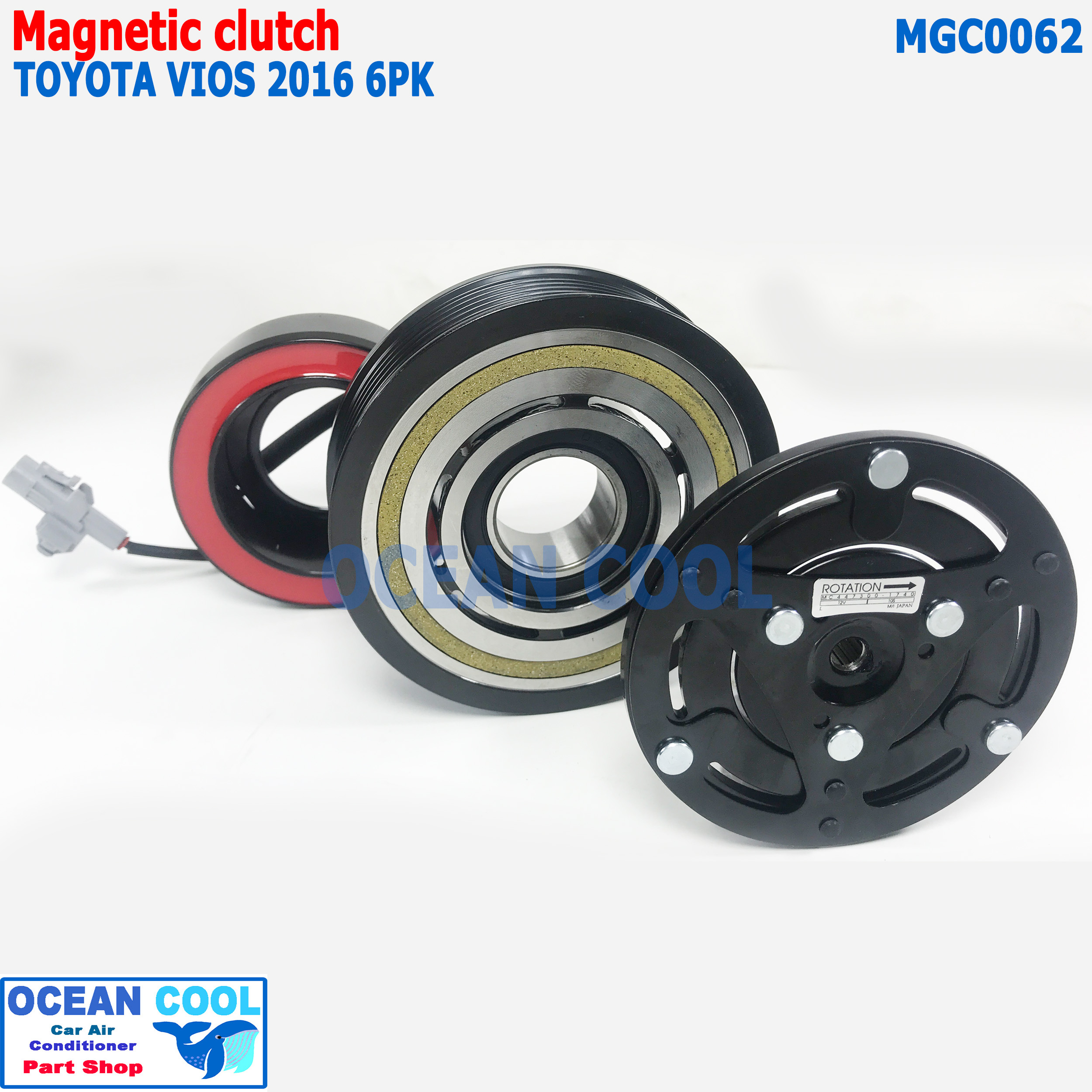 คลัชคอมแอร์ โตโยต้า โซลูน่า วีออส 2016 - 2020 6PK MGC0062 Compressor Clutch For Toyota Soluna Vios 2016 - present (6PK) 2017 2018 2019 2020