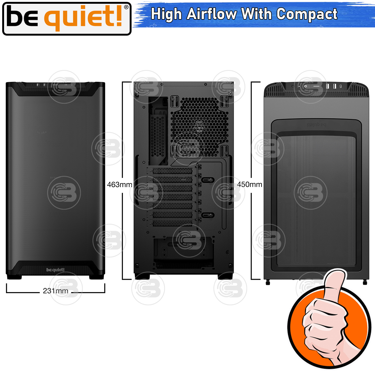 [CoolBlasterThai] Be Quiet PURE BASE 501 Airflow Window Black PC Case (BGW74) ประกัน 3 ปี
