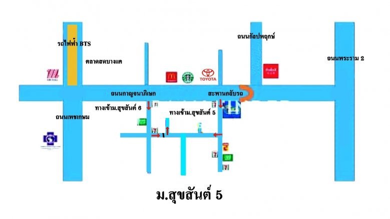 ขายทาวน์เฮ้าส์ ม.สุขสันต์ 5 ถ.กาญจนาภิเษก 5 แขวงหลักสอง เขตขางแค กรุงเทพ / พื้นที่ 2 ชั้น 18 ตารางวา