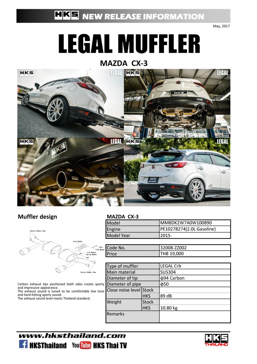 ท่อ HKS Legal Carbon สำหรับ CX-3