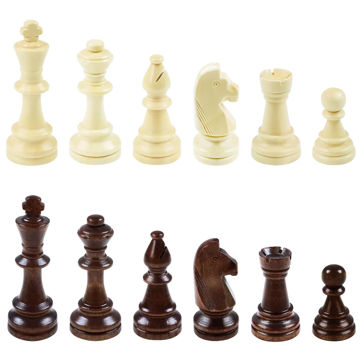 3 3/4" Polish Series Wooden Chess Pieces ตัวหมากรุกสากลไม้โพหลิช