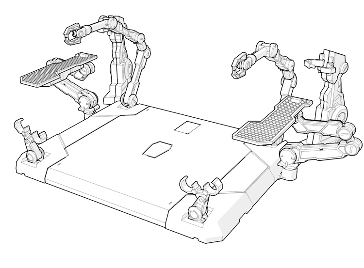 ฐานซ่อมบำรุง SAZABI MAINTENANCE AND ARMOR HANGER สำหรับขนาด MG 1/100 SAZABI