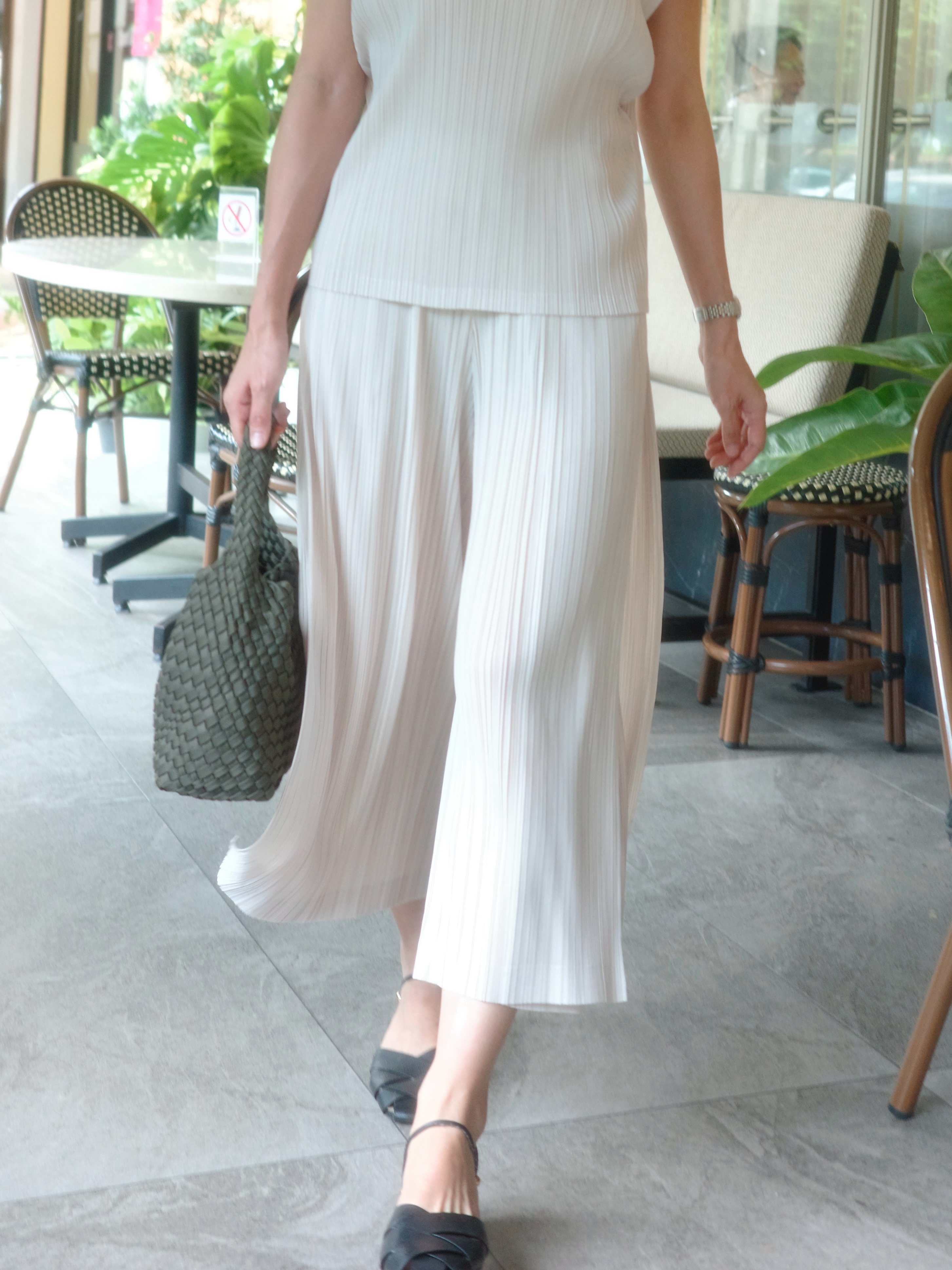รุ่น GJO1306 กางเกงพลีทคุณภาพ DOUBLE LAYER STRAIGHT PLEATED PANTS 3 สี FREE SIZE สำเนา