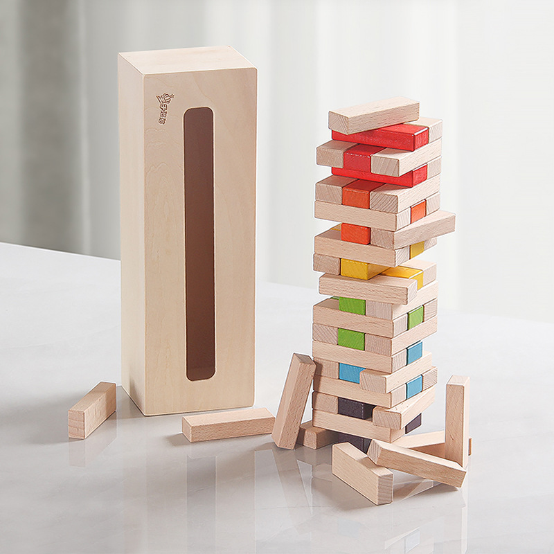 เกมตึกถล่มไม้บีช Chessgo Wooden Block