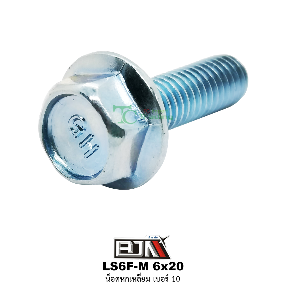 LS6F-M 6x20 น็อตหกเหลี่ยมเบอร์ 10 ( 1 ถุงมี 50 ตัว )