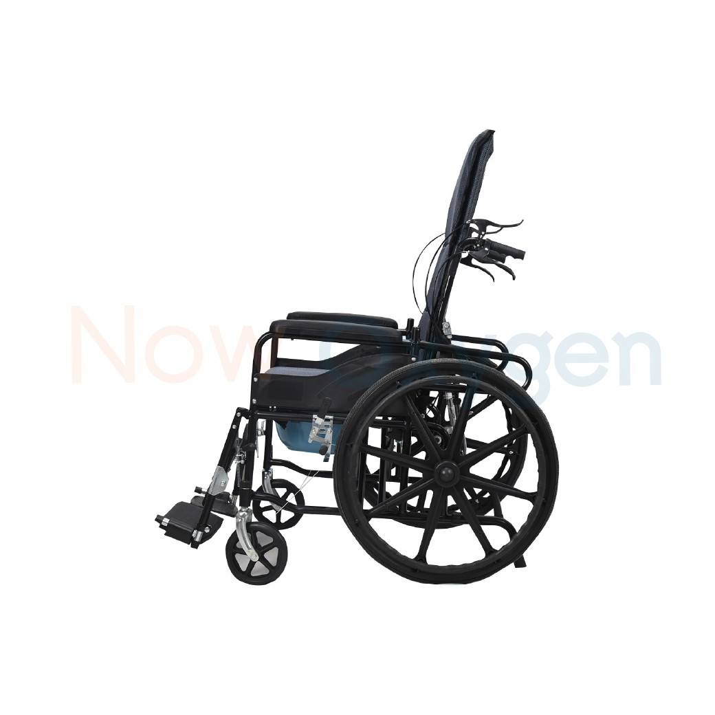 รถเข็นแมนนวล รุ่นพนักพิงสูง ปรับเอนนอน ปรับเหยียดขา (High Back Manual Wheelchair) รับประกัน 1 ปี