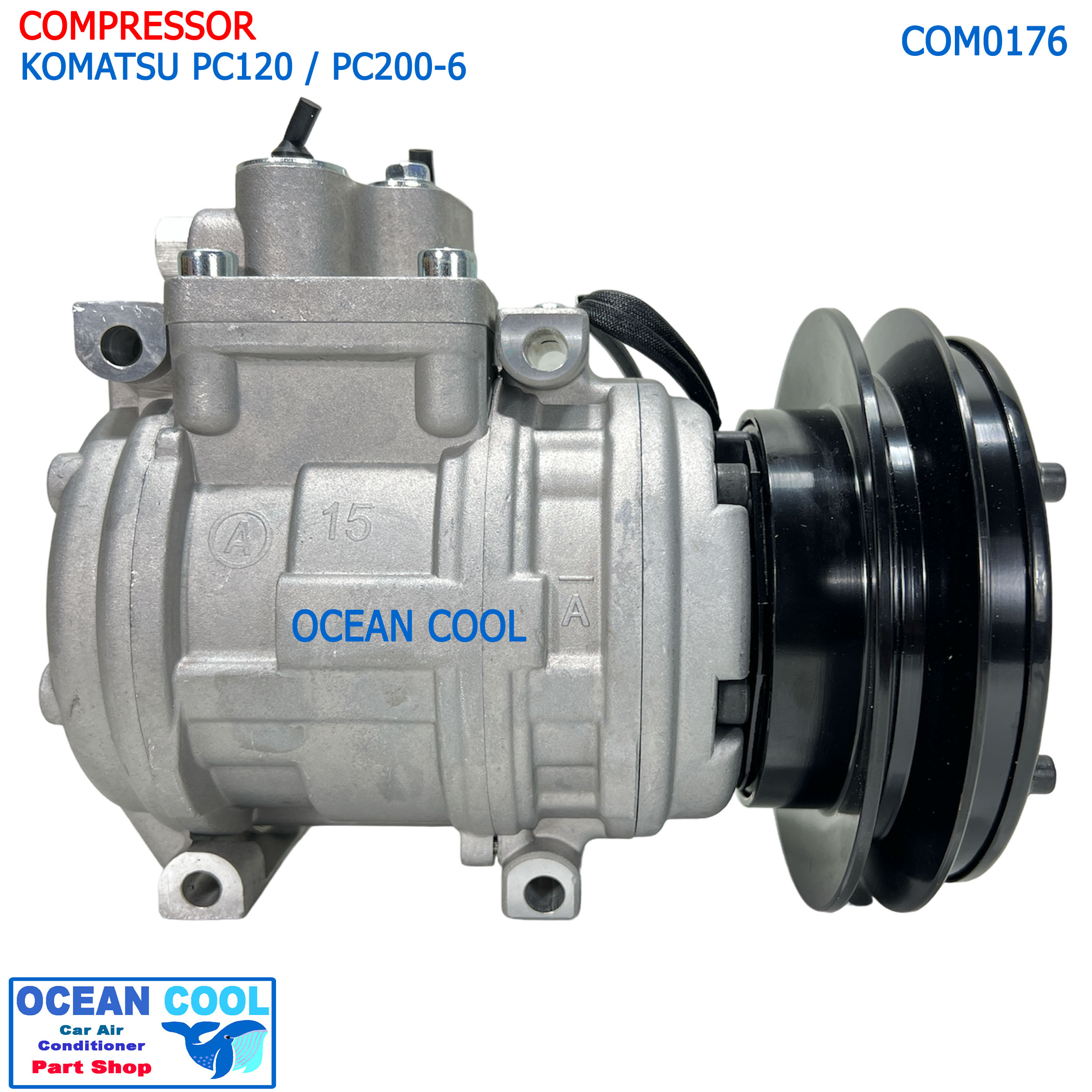คอมเพรสเซอร์ โคมัตสุ PC200-6 com0176 COMPRESSOR KOMATSU PC120 PC200-6 คอมแอร์ คอมแอร์รถยนต์ สินค้าของใหม่100%