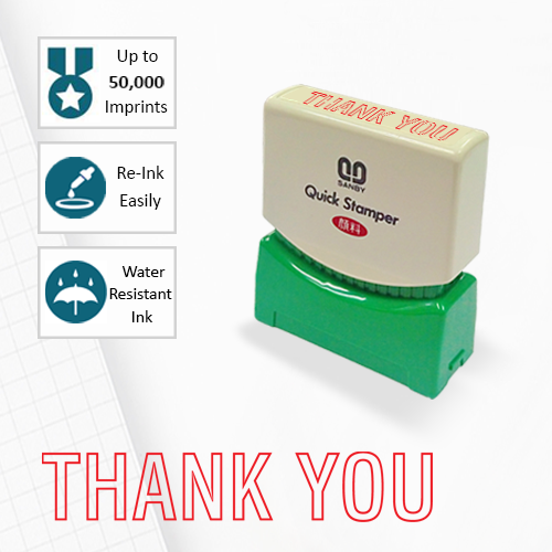 SANBY ตรายางสำเร็จรูป หมึกในตัว รุ่น QUICK STAMPER (S) T2R [THANK YOU]