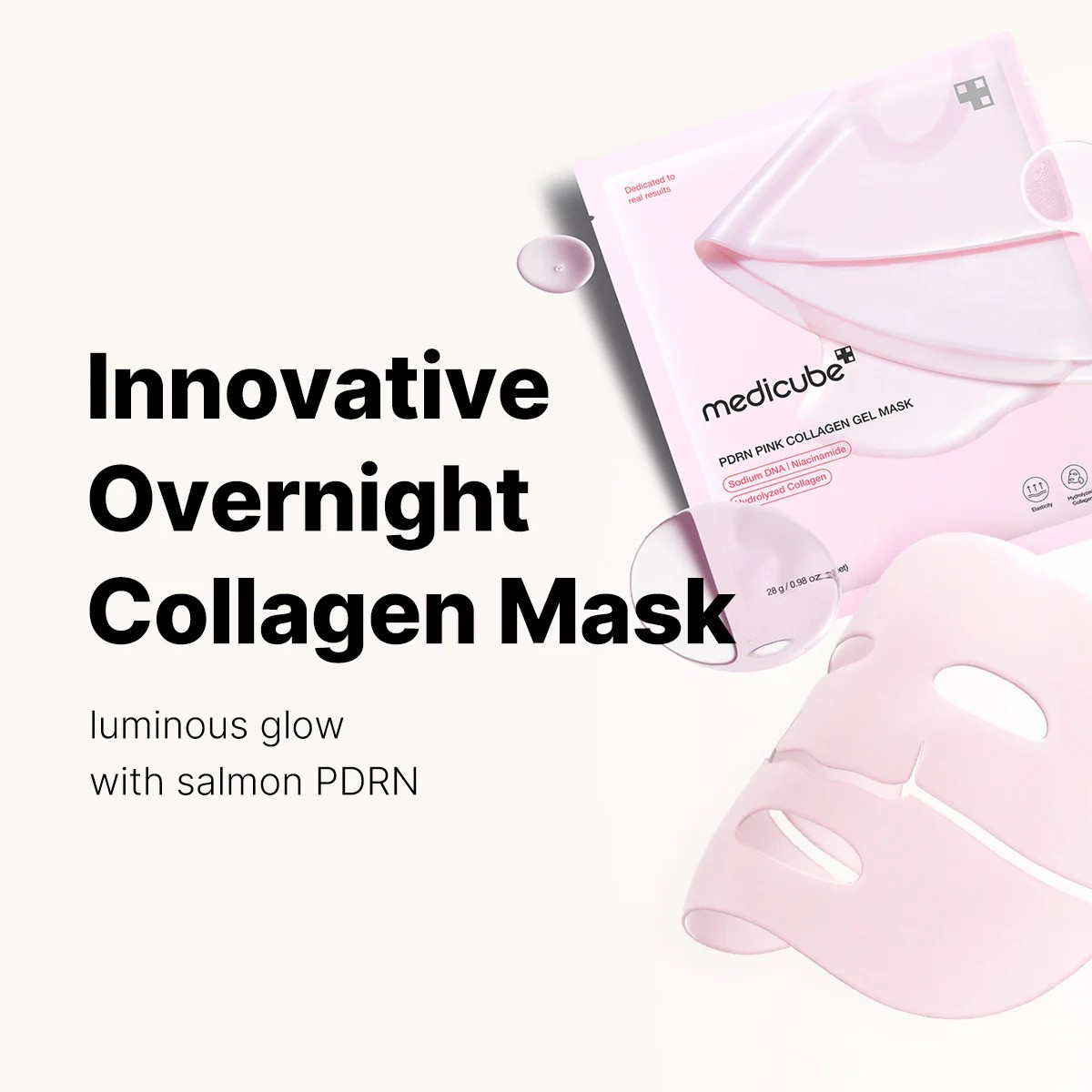 Medicube PDRN Pink Collagen Gel Mask (1 กล่อง / 4 แผ่น) มาส์ก ผิวเด้ง ใส ฉ่ำน้ำเหมือนมาจากคลินิก!