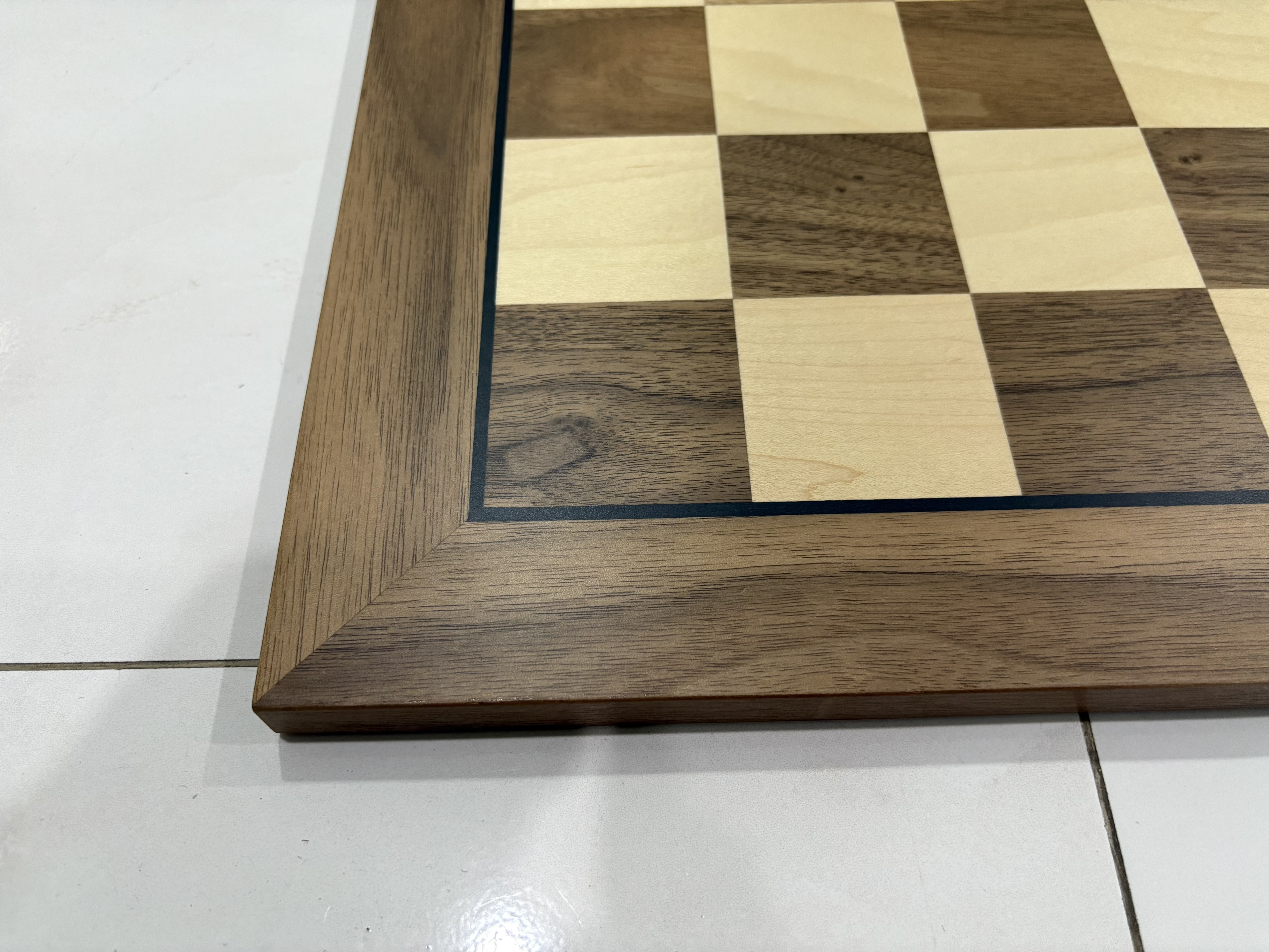 21" Walnut & Maple Wooden Chess Board กระดานหมากรุกสากลไม้Walnut