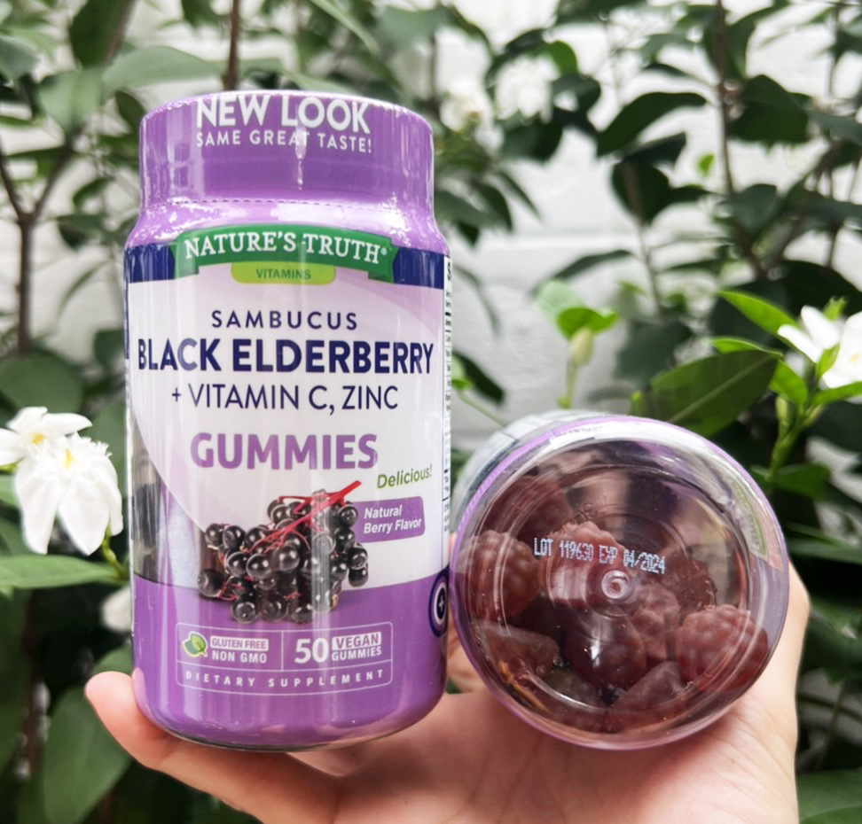 Nature’s Truth Sambucus Black Elderberry +Vitamin C,Zinc gummies (บรรจุ 50 gummies) เยลลี่แซมบูคัส เอลเดอร์เบอร์รี่