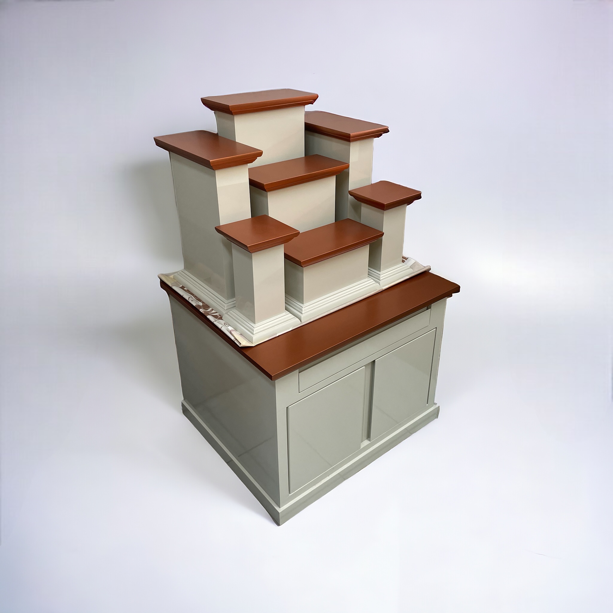 ตู้พระพร้อมแท่นโมเดิร์น หมู่ 7 หน้า 6 สีครีมท็อปพิงค์โกลด์