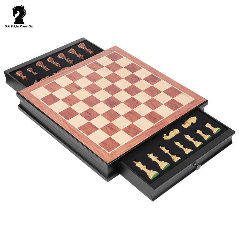 ชุดหมากรุกสากลไม้ German Knight Staunton Wooden Chess Set 4