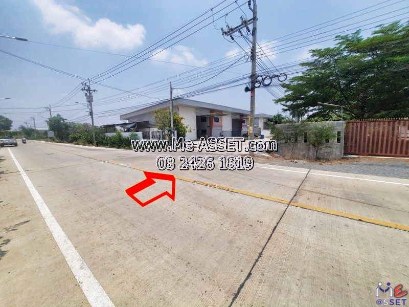 ขายที่ดินติดถนนคอนกรีต ย่าน อบต.ทวีวัฒนา ไทรน้อย บางกรวย บ้านกล้วย-ไทรน้อย นนทบุรี : ใกล้วัดคลองเจ้า : 2-1-42 ไร่