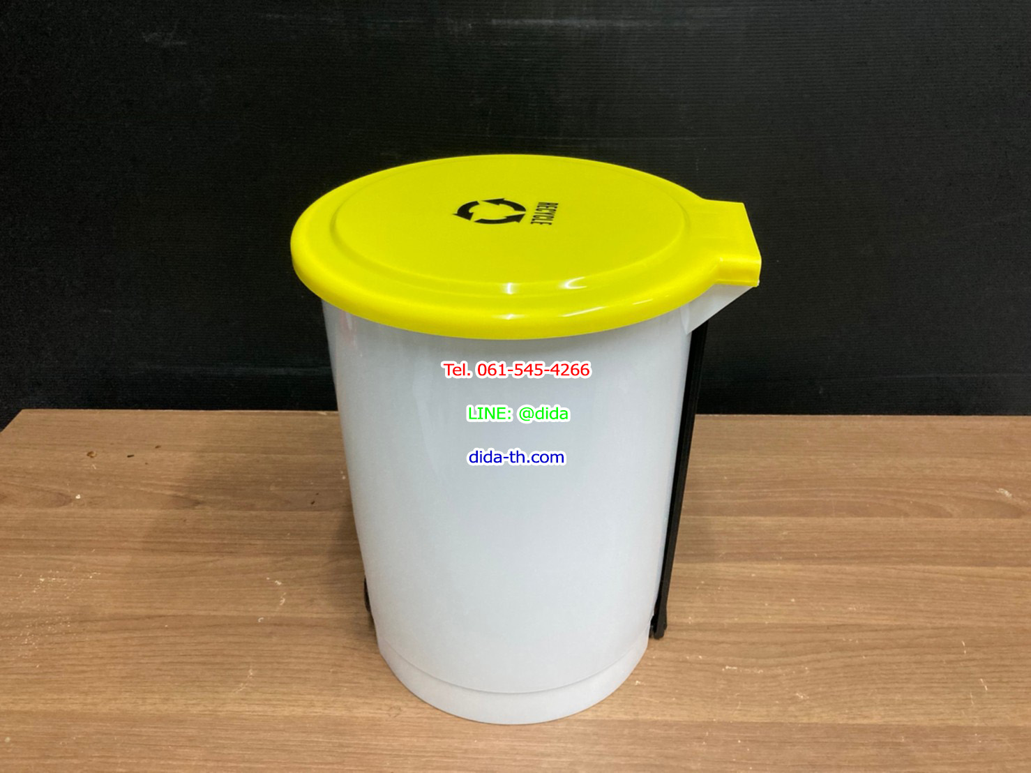 ถังขยะเท้าเหยียบ พลาสติก ทรงกลม 12 ลิตร