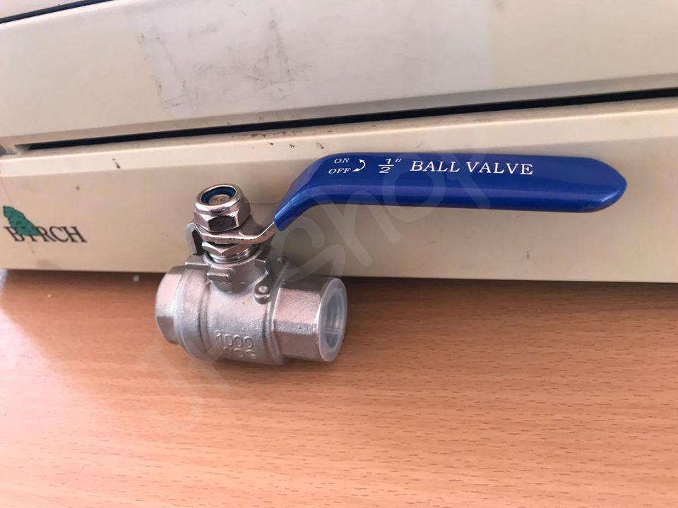 บอลวาล์ว ขนาด 1/2 (4หุน) สแตนเลส304 NPT #001840