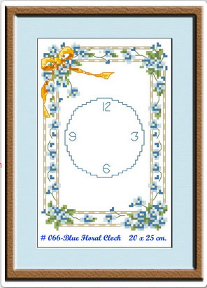 BLUE FLORAL CLOCK