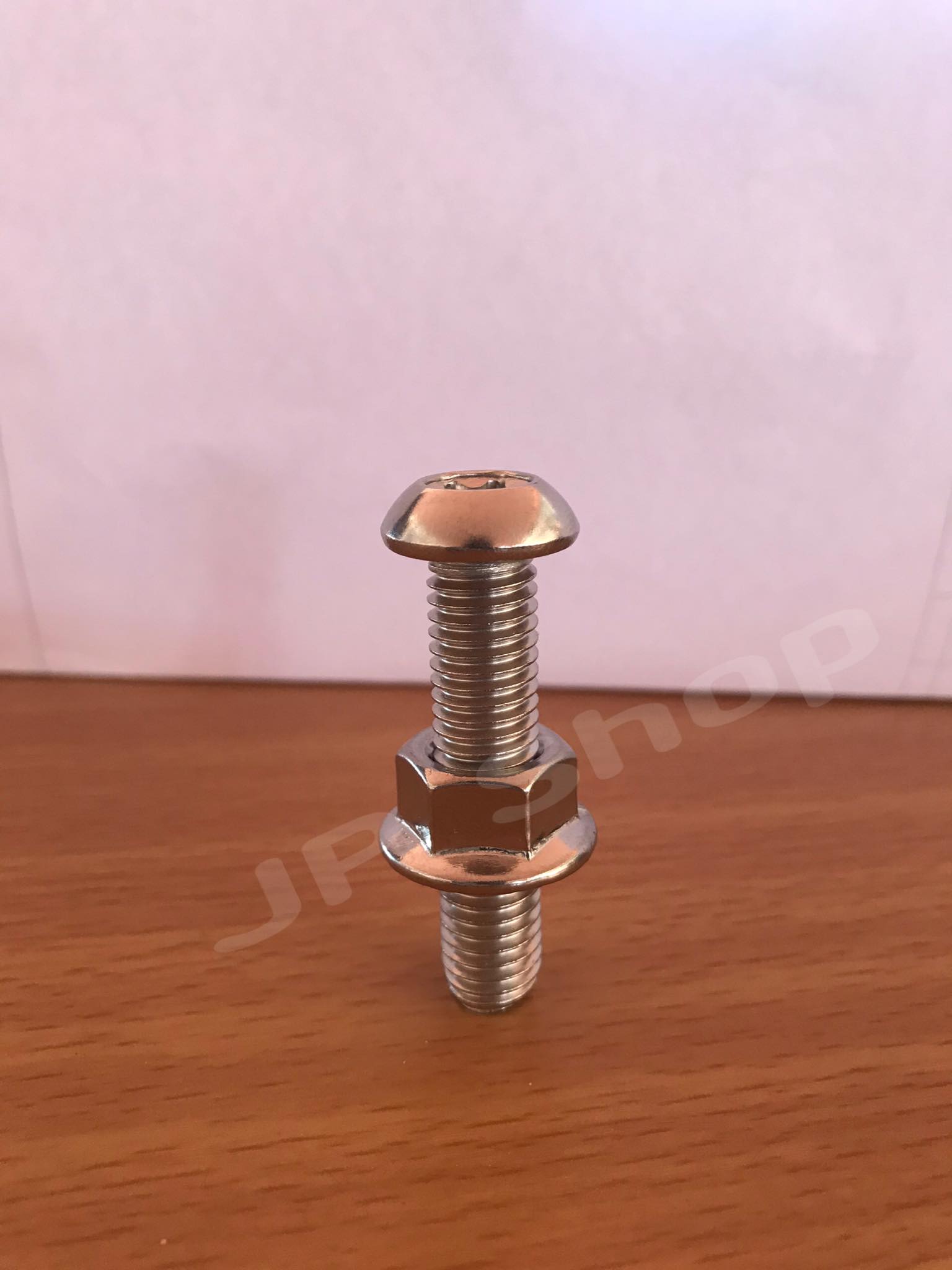 น็อตสแตนเลส ขนาดM10*45มม. พร้อมหัวน็อต (ดอกจันทร์) #101045