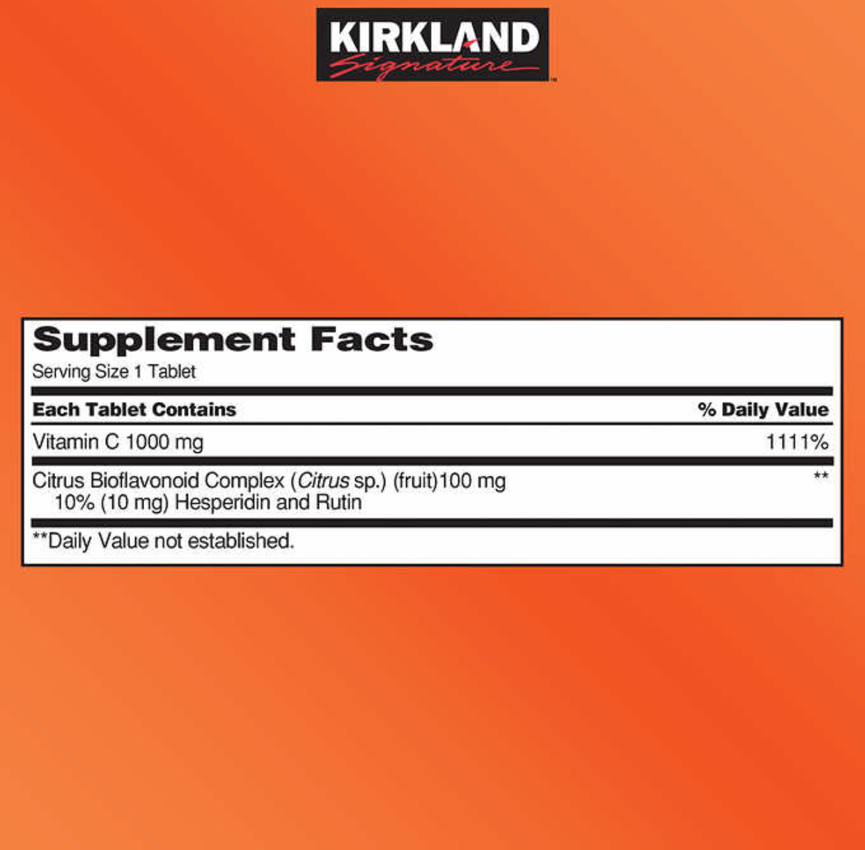 Kirkland Signature Vitamin C 1000 mg with Rose Hips 500 Tablets วิตามินซีผสมโรสฮิปและซีตรัสไบโอฟลาโวนอยด์ เสริมภูมิต้านทาน