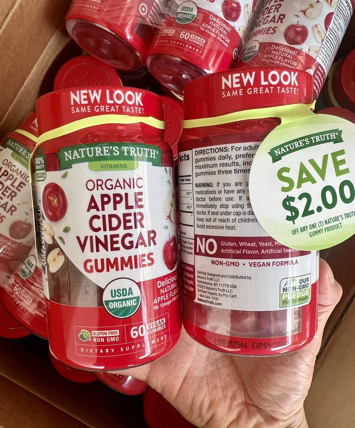 แพ็คเก็จใหม่ Nature's Truth Organic Apple Cider Vinegar 500mg (บรรจุ 60 gummies) เยลลี่แอ๊ปเปิ้ลไซเดอร์