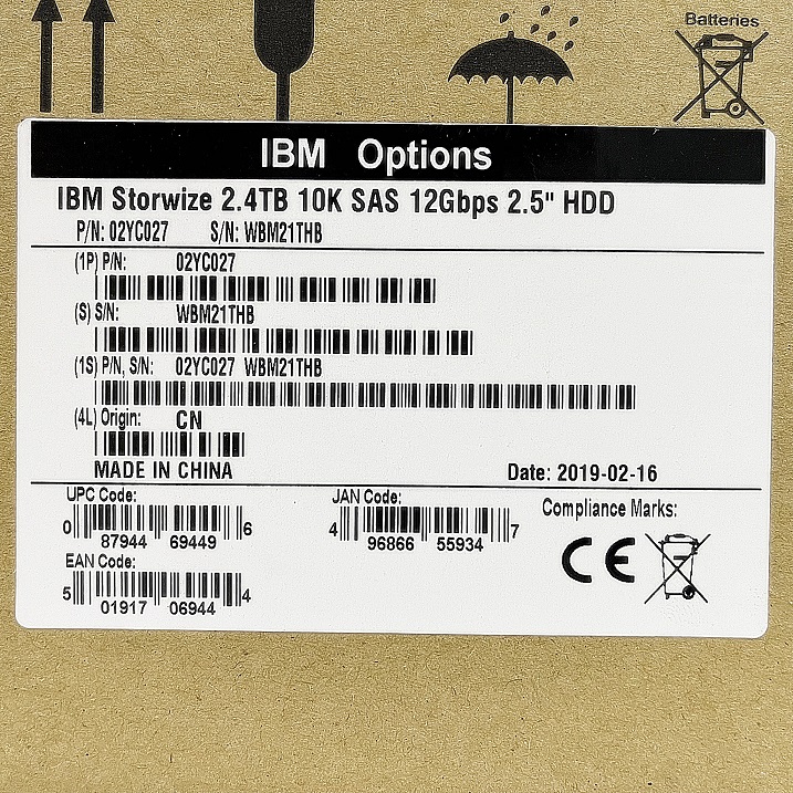 NEW BM 02YC027 02PX539 [TorCompTH Thailand ขาย จำหน่าย ราคา] IBM 2.4TB 10K 12Gb SAS 2.5in HDD for IBM V5010E 2072-224