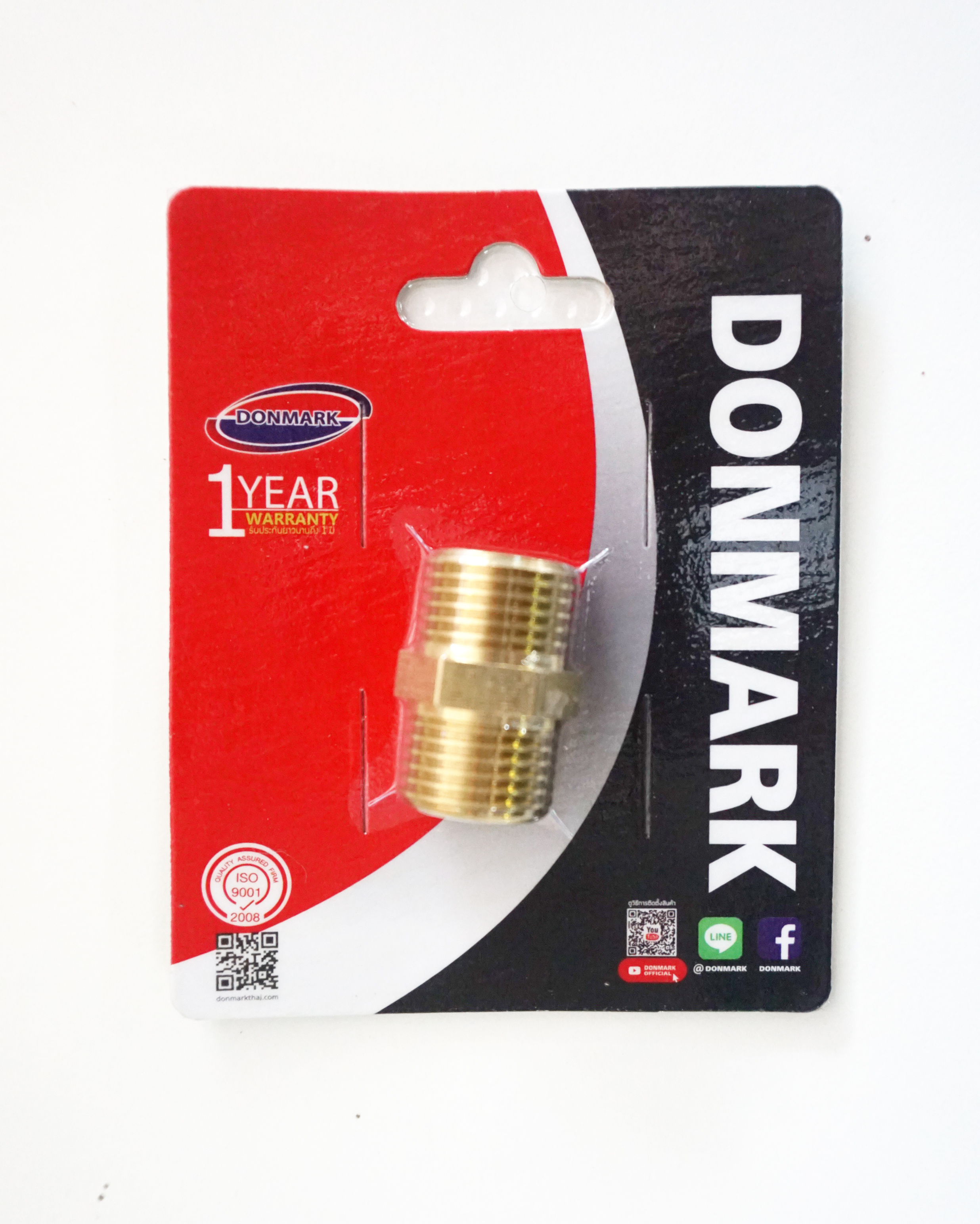 15744 นิปเปิ้ลทองเหลือง(ผ/ผ) 1/2" DONMARK (NP224-2 M/M)