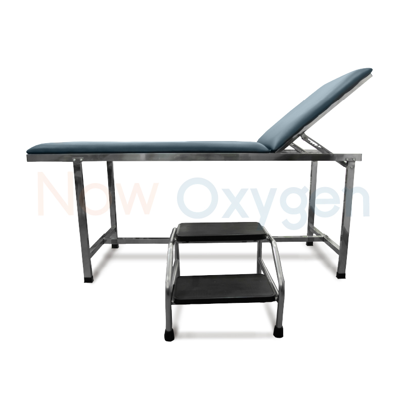 เตียงตรวจโรคและบันไดขึ้นเตียง ปรับระดับพนักพิงได้ สแตนเลสหนาทนทานกันสนิม รับประกัน 1 ปี