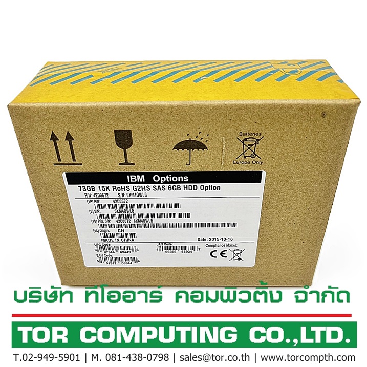 NEW IBM 42D0672 42D0673 [TorCompTH Thailand ขาย จำหน่าย ราคา] IBM 73GB 15K 6G SAS 2.5in HDD with Tray for x3650 M3
