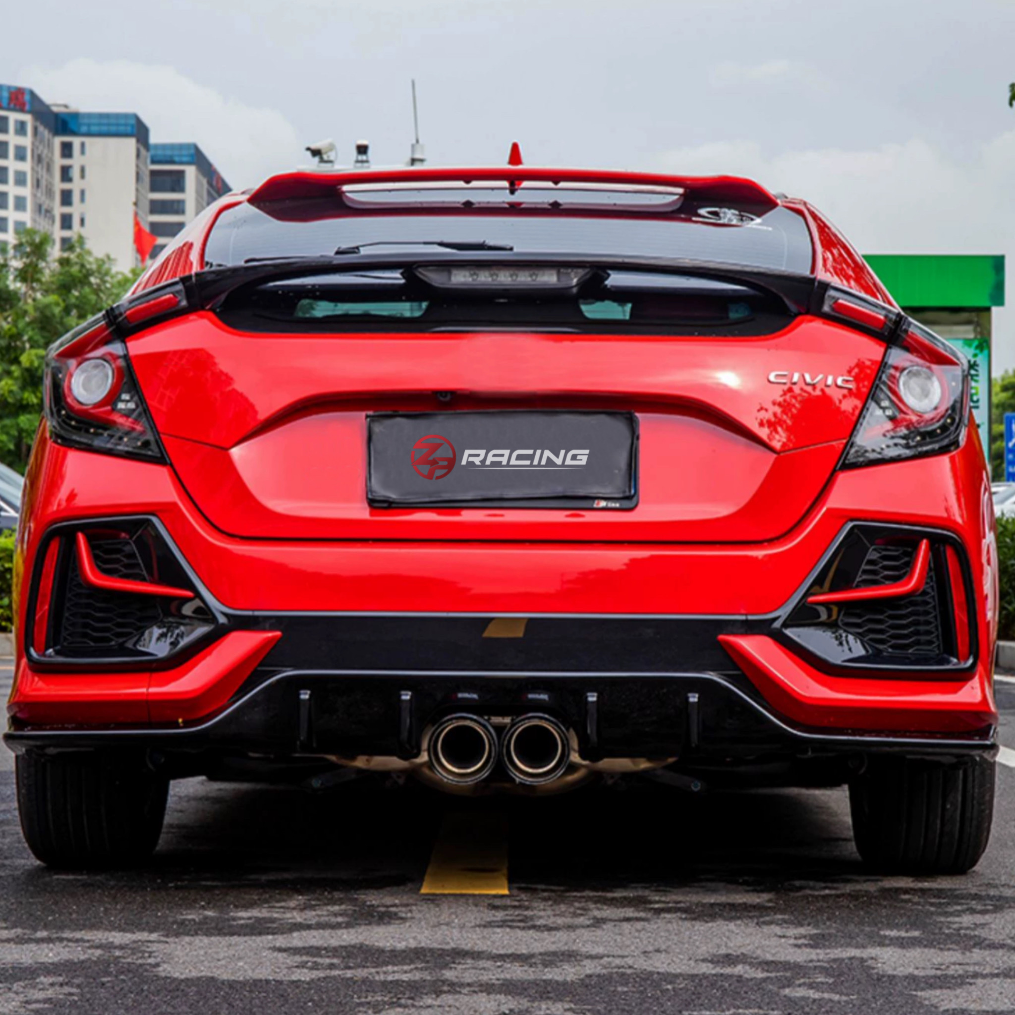 ปลายท่อคู่ CIVIC HatchbacK (FK7) คาร์บอน Akrapovic