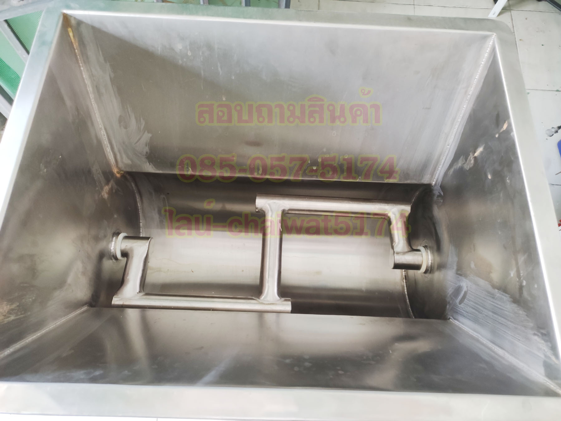 เครื่องนวดแป้งถังสแตนอ้าคก้อน แขนสแตนเลส
